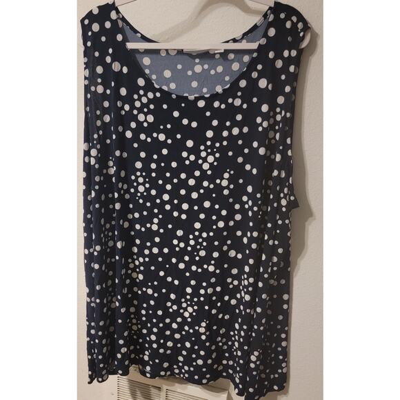 Susan Graver Sleeveless Tank Top Shirt Sz 5X Black Print Career Casual - Picture 1 of 9
